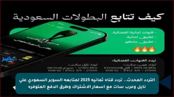 التردد المحدث.. تردد قناة ثمانية 2025 لمتابعة السوبر السعودي على نايل وعرب سات مع أسعار الاشتراك وطرق الدفع المتوفرة